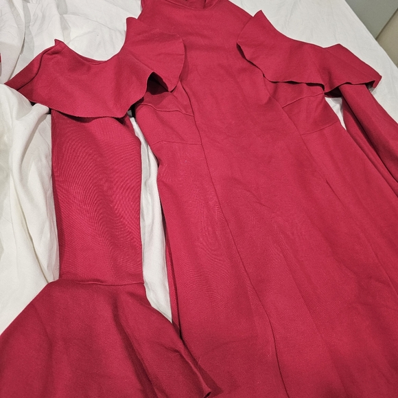 Beautiful Red Off The Shoulder Free People Dress - Picture 2 of 10